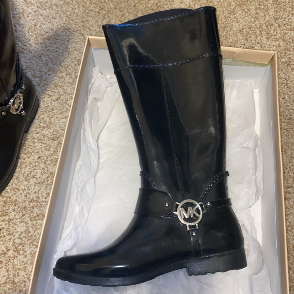 Michael kors tall riding rain boot black size 8 - Picture 5 of 13